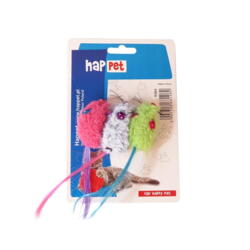 3 farverige plys mus