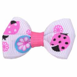 Håndlavet hundesløjfe med mariehøns