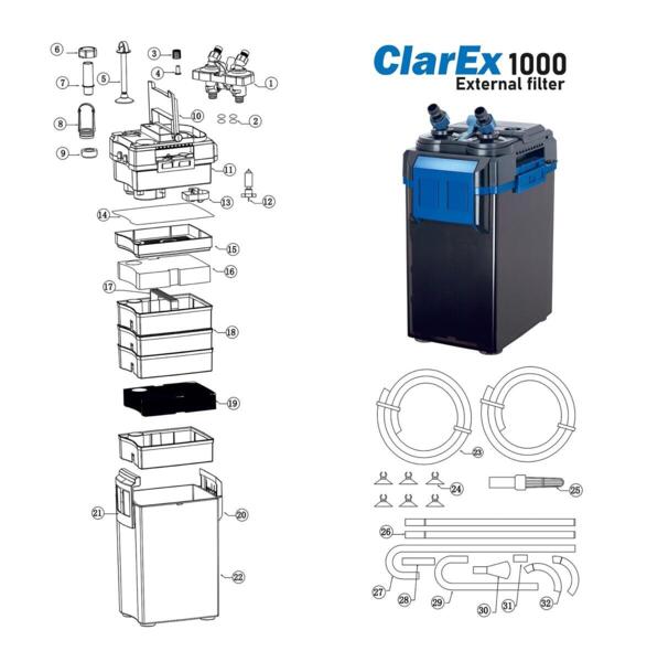 ClarEx udvendigt akvariefilter