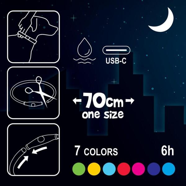 LED hundehalsbånd Multi-Color