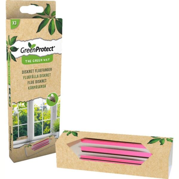 GreenProtect Diskret Fluefanger – 3 stk.