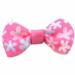 Håndlavet hundesløjfe i pink med blomster